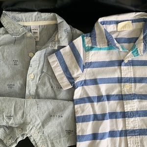 Two cotton baby button ups